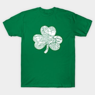 BOSTON SHAMROCK STREET MAP BOSTON IRISH ST PATTY T-Shirt